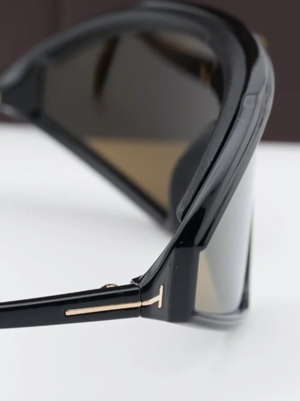 Tom Ford Lorna FT1121 01G Shield Sunglasses - Black / Brown